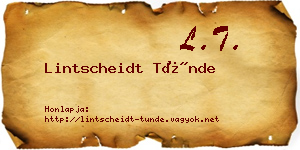 Lintscheidt Tünde névjegykártya